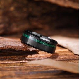 King Will Mens Wedding Band 8mm Tungsten Rings for Men Koa Wood Inlay Engagement Anniversary Ring Comfort Fit for Daily Wear Size 7-14, 12, Tungsten, No Gemstone