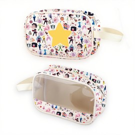 Cartoon Characters Clear Makeup Bag TV Series Gift Crystal Gems Grocery Pouch Cartoon Fans Anime Gift (Star MB UK2)