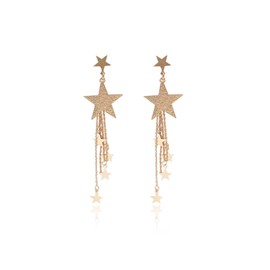 Stocking Stuffers Holiday Outfits for Women 2024 Star Earrings Silver Dangle Earrings for Women Rhinestone Moon Star Earrings Sparkly Tassel Earrings Party Jewelry Accessories
