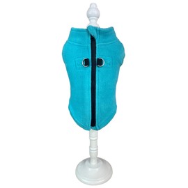 Cara Mia Dogwear Dog Fleece Zip Back Harness Vest Jumper Sweater Coat for SMALL BREED Dogs (Large, Royal Blue)