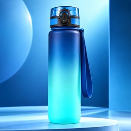 Gradient Water Bottle for Gym & Outdoor Use – BPA-Free Reusable PC Bottle with Lid in 600ml, 750ml & 1000ml Sizes