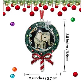 XUTAI Cute Elephant Christmas Ornaments Christmas Tree Ornament Lollipop Candy Cane Christmas Decorations Holidays Ornaments Christmas Crafts Pendants for Home Party