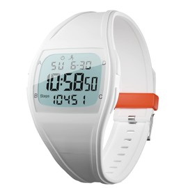 Amain AWW-2502 Walking Watch with Pedometer, Vibration Alarm, Alarm Clock, Waterproof Function, Stopwatch (White)
