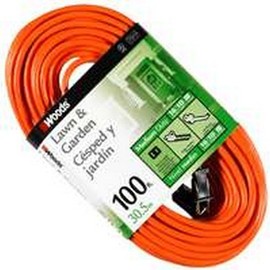Woods Outdoor 100 ft. L Orange Extension Cord 16/2