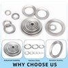 Glarks 160pcs M3/4/5/6/8/10/12/14/16 Double Side Lock Washer, 304 Stainless Steel
