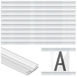 Pangda 10 Pcs 60 Inch Letter Tracks for Plastic Sign Plastic Marquee Letter Board Track for 5,7 and 9 Inch Panels(Clear,1 x 60 Inches)