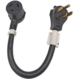 Fullsky FC-145103 Generator or RV Plug AC Adapter Cord NEMA 14-50P to NEMA 10-30R Male 14-50P Generator Plug to Female 10-30R Dryer 3 Prong Receptacle Adapter Output Maximum 30Amp 250Volt
