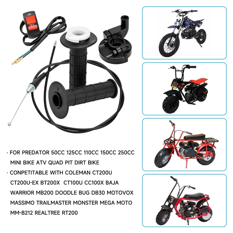 HIAORS 7/8" 22mm Twist Throttle Cable Handle Kit for Predator