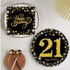 SPABOY Black and Gold 21st Birthday Party Napkins and Plates,
