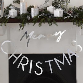 Ginger Ray Merry Christmas Silver Acrylic Bunting - TIS-602