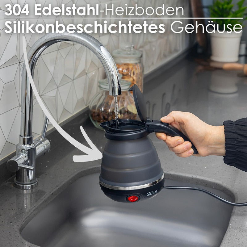 Travel Kettle Small 0.5 Litre Kettle Foldable Mini Kettle Portable