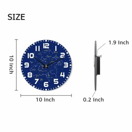 NOMEDOGYIM Starry Sky Wall Clock Milky Way Battery Powered Wall Clock Silent Non Ticking 10 Inch for Living Room, Kitchen, Home,Bathroom, Bedroom