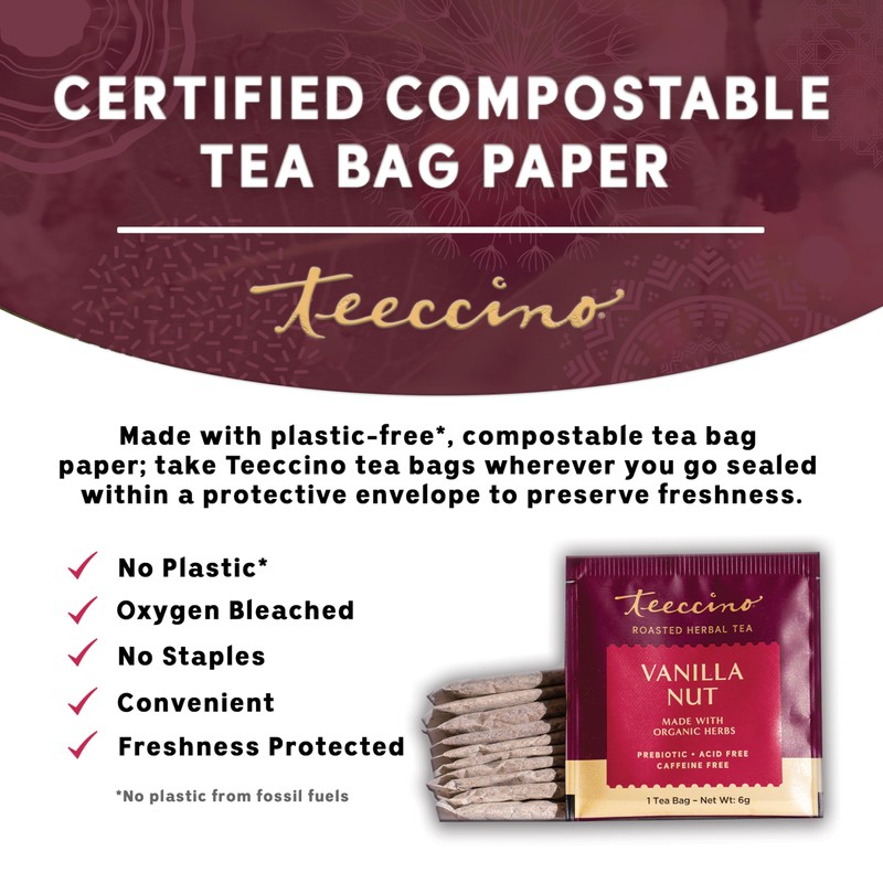 Teeccino Vanilla Nut Herbal Tea - Rich & Roasted Herbal