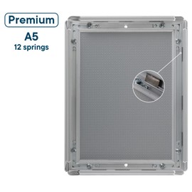 Opus 2 folding frames A5 with 20 mm aluminium profile, hinged poster frame with mitre corner, snap frame for e.g. posters, certificates, photos and advertising materials silver, 355011