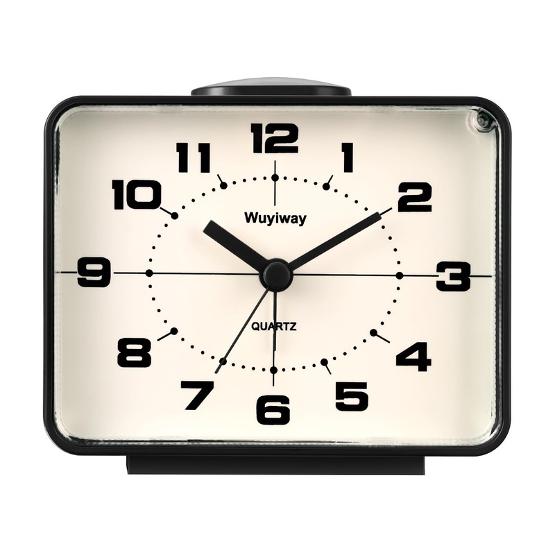 Wuyiway Retro Analog Alarm Clock,Battery Operated,4" Vintage Decor for Bedroom,