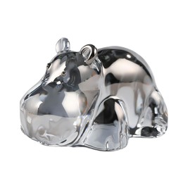 Movdyka Crystal Grey Hippo 2.8" Gifts for Women Glass Hippo Collectible Animal Lover Birthday Christmas Paperweight Decorative Centerpiece for Table
