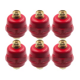 LBY 6pcs Busbar Insulator, SM-25 Polyester Standoff Insulators with Screw(M6), High-Strength Wire Junction Post, Resin(Red)