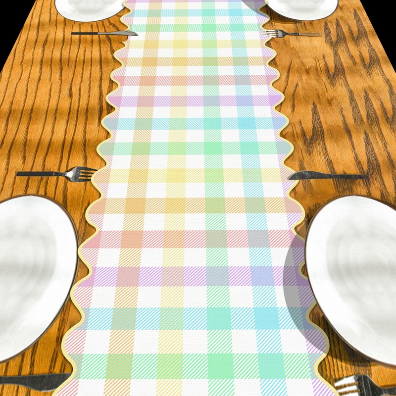 Easter Buffalo Plaid Table Runner Farmhouse Gingham Kitchen Dining Table