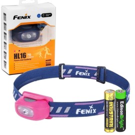 Fenix HL16 70 Lumen LED Headlamp for camping/hiking kids/children with EdisonBright AA Alkaline battery (Purple)