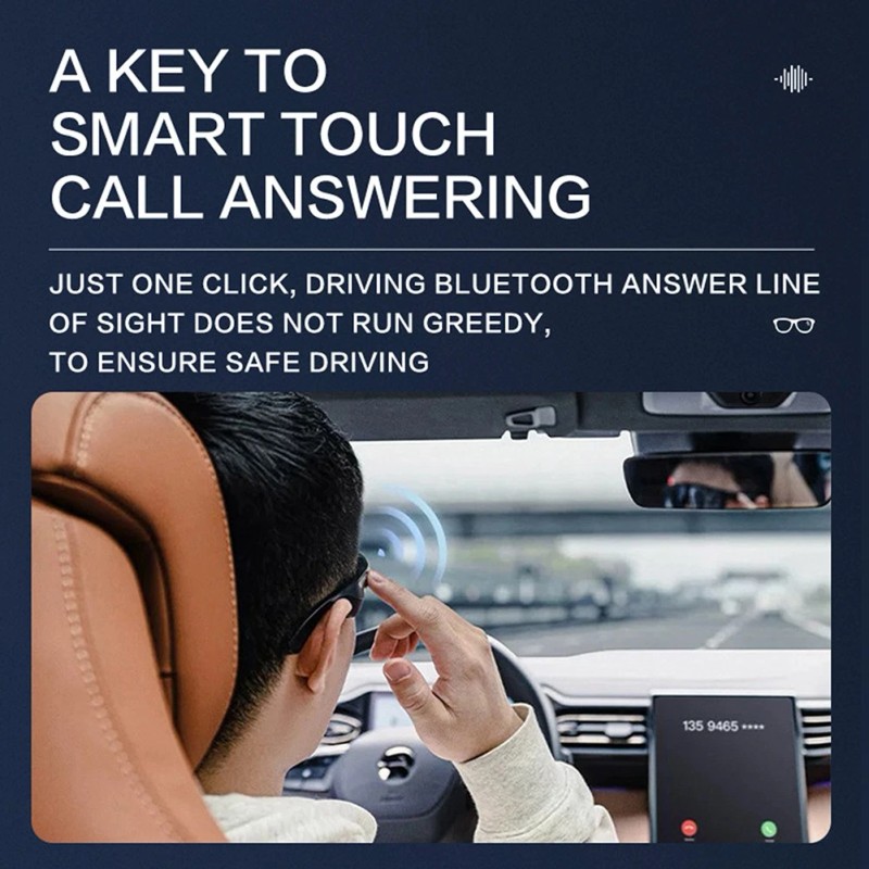 Smart Glasses Bluetooth Music Headset Wireless Audio Sports Sunglasses Driving