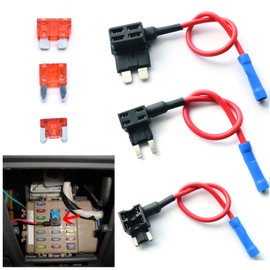 3 Types Add-a-Circuit Fuse TAP Fuse Adapter Kit Mini APM ATM/Standard ATO ATC APR ATS/Low Profile Mini Blade Fuse Holder for Cars Trucks Boats Marine