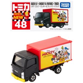 Takara Tomy Tomica No. 48 Isuzu Elf (Mickey & Friends) Truck (Box), Mini Car, Toy, Ages 3 and Up, Toy Safety Standard Passed, ST Mark Certified