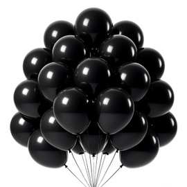 DRWKAY Black Balloons 100 Pack,12 Inch Matte Black Latex Helium-Ready Garland for Birthdays Weddings Baby Showers Graduations Elegant Arch Decorations