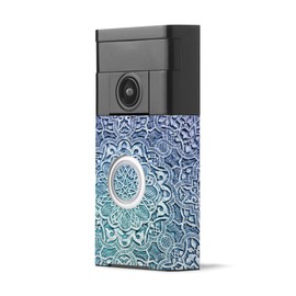 MightySkins Carbon Fiber Skin for Ring Video Doorbell - Carved Blue | Protective, Durable Textured Carbon Fiber Finish | Easy to Apply, Remove, and Change Styles | Made in The USA