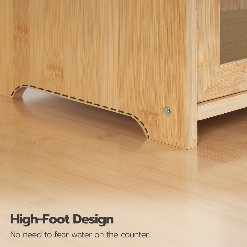 HOOBRO Bread Box, Bamboo Bread Box for Kitchen Countertop, 2