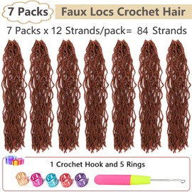 Faux Locs Crochet Hair Soft Locs 36 Inch 7 Packs Long Black Crochet Locs For Natural Butterfly Locs Crochet Hair For Women Synthetic Pre looped Crochet Braids (36 Inch (Pack of 7), 350#)
