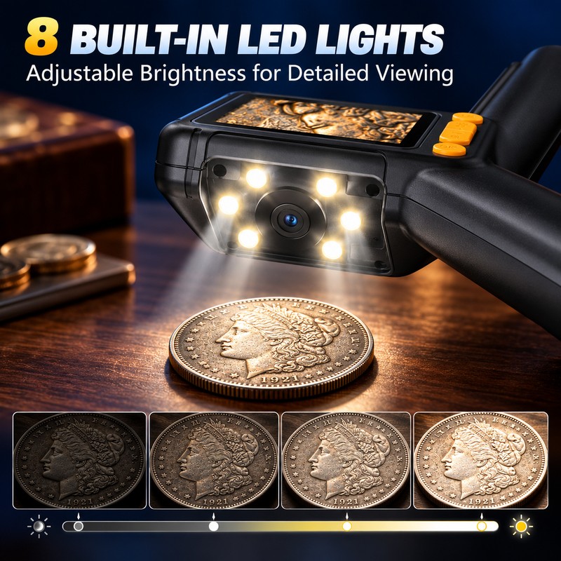 Handheld Digital Microscope for Coin Collecting & PCB Inspection –