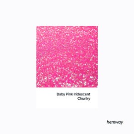 Hemway Premium Glitter Shaker - Baby Pink Iridescent | Chunky Metallic Flake Sequins for Resin & Epoxy Crafts | Craft Supplies for Tumblers, Festival, Hair, Face, Body, Eye & Nail Art | 130 g