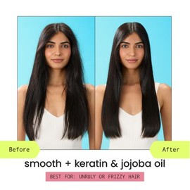 HASK, Smooth + Keratin & Jojoba Oil, Shampoo Alisante, Controla Frizz, Suaviza Cabello Rebelde y Aporta Brillo, 473 ML