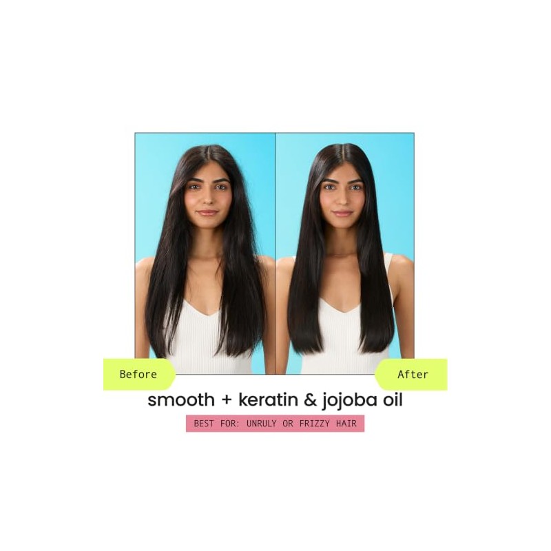 HASK, Smooth + Keratin & Jojoba Oil, Shampoo Alisante, Controla