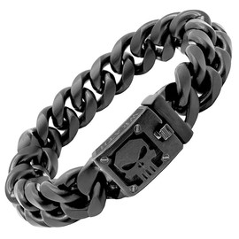 Hero Company Vindicta Vengeance - Wrath & Justice Cuban Link Black Bracelet - Helps Pair Veterans with a Service Dog or Shelter Dog