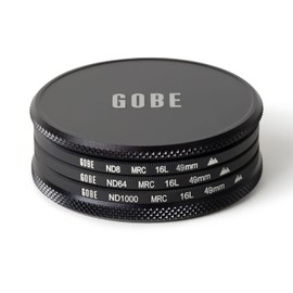 Gobe 49 mm Neutral Density Filter ND8, ND64, ND1000 - ND Filter Kit (2Peak) Black