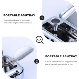 Pocket Ashtray Mini Square Metal Ashtray with Lid,1Pc Mini Portable Ashtray Square Metal Ashtray,Metal Mini Pocket Ashtray Travel Ashtray,Mini Mobile Ashtray Travel Ashtray Portable Metal Ashtray