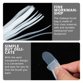 NUOLUX Makeup Brush Cover, Makeup Brush, Stain Prevention Cover, Prevents Hair Tip, Brush Guard, Eyeshadow Brush Application, Storage, Portable, Set of 20