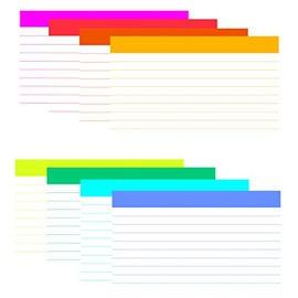 DEBRADALE DESIGNS 3 x 5 Inch - Eight (8) Unique Color Bar Ruled Standard 110# Index Cards - Great for Flash Cards - National Exams - Art History - 1 Pack of 320-40 Per Color - Made in the USA