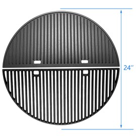 24" Cast Iron Heavy Round Grill Grates and Griddle for BGE, Big Green Egg XL, Weber Summit Kamado E6, S6 Joe Big Joe I, II III Smokers 24-inch Charcoal Grill