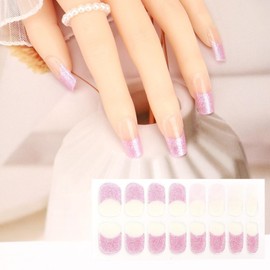 BLINGJELLYFISH Semi-Cured Gel Nail Strips Glossy Glitter, Works With Any LED Nail lamp, Salon-Quality, Super Long Lasting, Easy to Apply&Remove Nail Sticker For Daily Wear (FSZ-009)