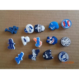 Unbranded Set of 14 Shoe or Bracelet Wristband Charms LA Dodgers Baseball Team