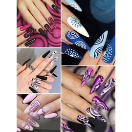 12 Color Nail Art Pens Set, EBANKU 0.5 MM 3D Nail Polish Pens Acrylic Paint Pens Nail Markers for Nail Art Drawing Painting Nail Point Dotting Pen Nail Design Kit Home Nail Salon DIY