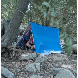 Hawk Heavy Duty Multi-Function Emergency Sleeping Bag, Waterproof, 116"x 85", Blue Co