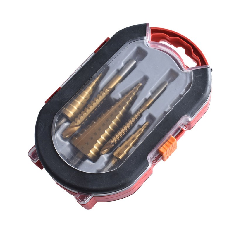 Step Drill Bit Set Ti Coating Metal Straight Flute Hole