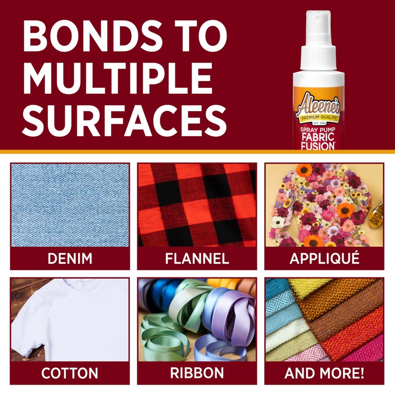 Aleene's Fabric Fusion Spray Pump, Fast Drying Adheive, Permanent Fabric