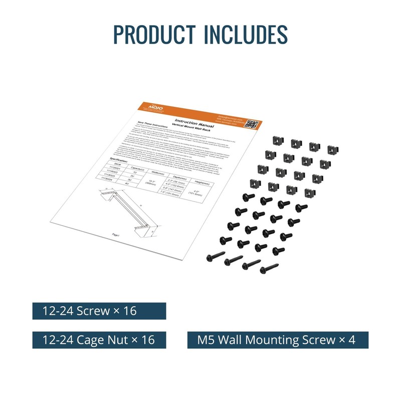 Tecmojo 4U Foldable Vertical Wall Mount Rack and Wall Mountable