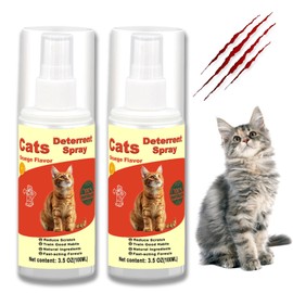 MGSDL Cat Deterrent Spray, Cat Spray Indoor - Effective Cat Scratch Furniture for Pet Behavior Training - Protector Stay Away from Restricted Areas - Indoor & Outdoor Deterrent - 2 Pack 7.0 fl.oz.