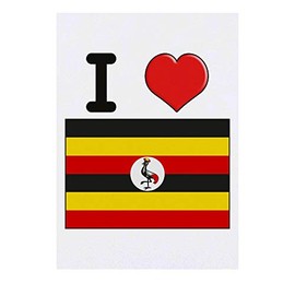 'I Love Uganda' Temporary Tattoo - Water Resistant, Skin-Safe, Non-Toxic Transfer (TO00047696)