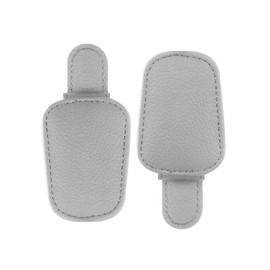 KGDUYC Pack of 2 Glasses Holders for Car Sun Visor, Magnetic Sunglasses Holder, Ticket Clip, Genuine Leather Car Visor Accessories, Sunglasses Holder - Grey
